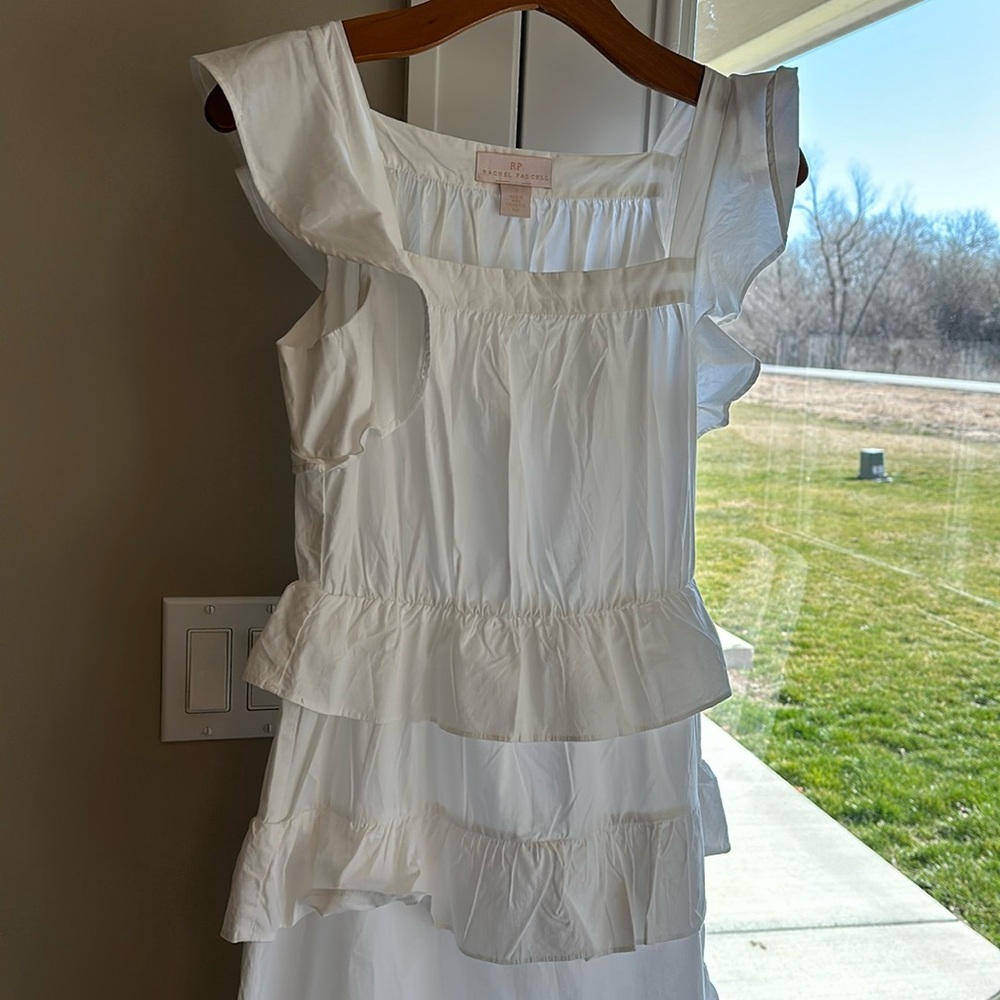 Rachel Parcell white ruffle dress new